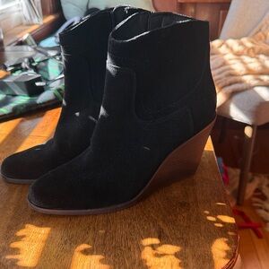 Lucky Brand Black Suede Ankle Booties